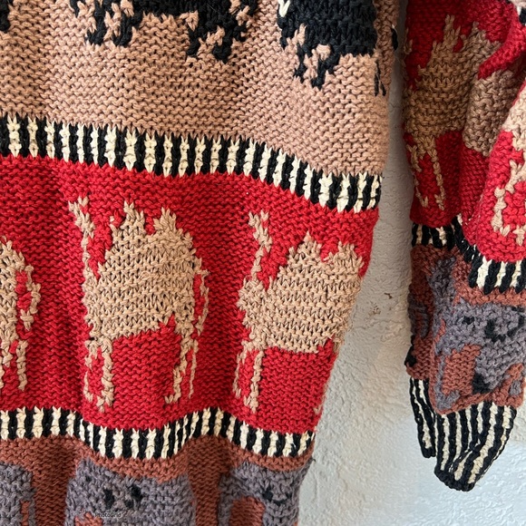 MarieaKim Hand Knit Safari Animal Cardigan (L) - Picture 3 of 5